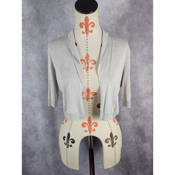 Talbots Sweaters - Talbots 100% Silk Women S Short Open Crop Jacket Top Bolero Knit Lightweight EUC